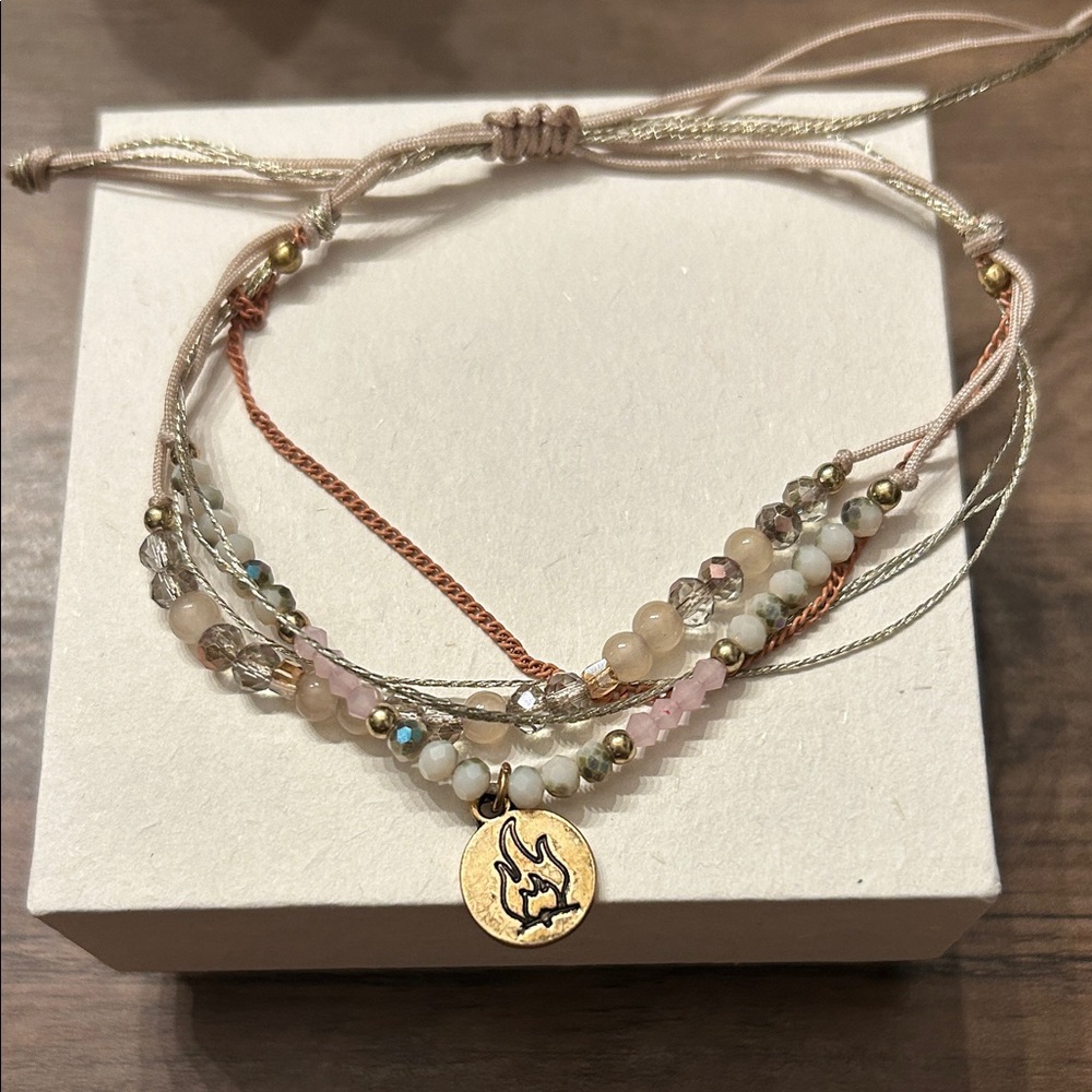 Multi-Strand Bracelet with Campfire Charm
